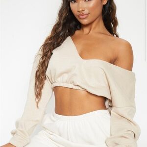 off the shoulder sweater crop top !! need gone !! #pretty